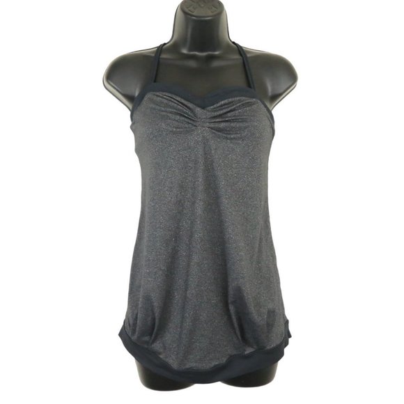lululemon athletica Tops - Lululemon Pure Focus Tank Top Contrast Grey